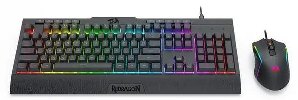 Set mouse și tastatură Redragon - S151, wireless, RGB, negru