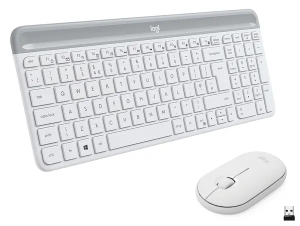 Set mouse wireless si tastatura Logitech - Combo MK470, alb