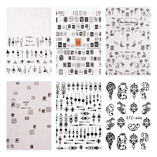 Set Nail Art Graphic Edge