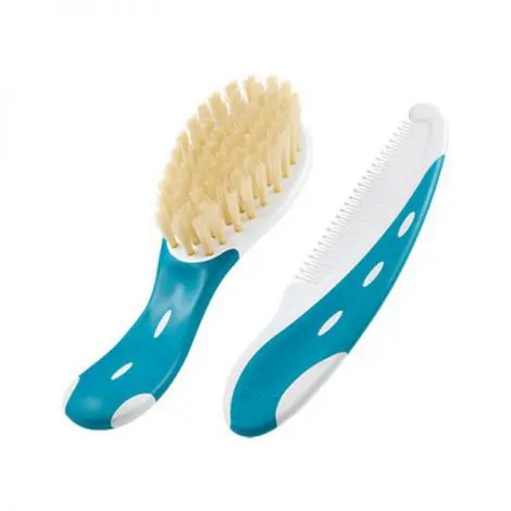 Set Nuk perie par natural si piepten Bleu
