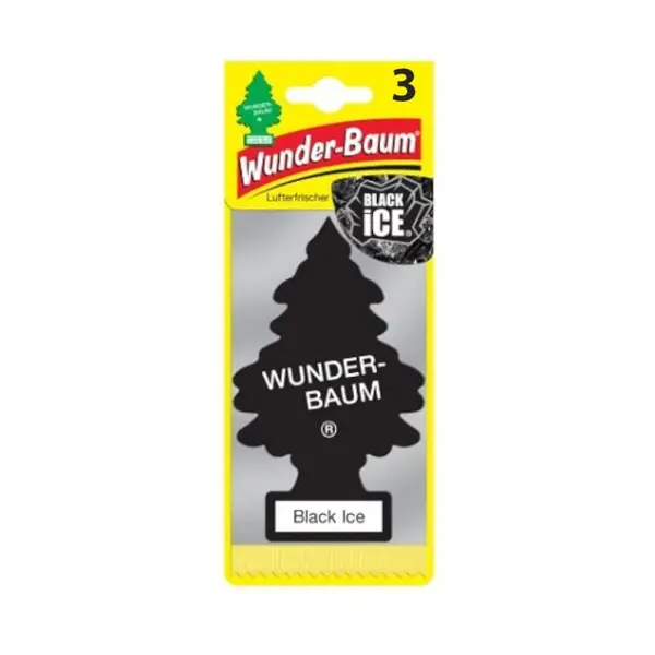 Set Odorizant Auto Black Ice, 3 Bucati, Wunder-Baum