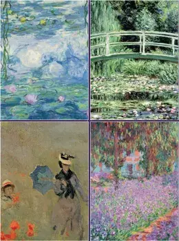 Set of Four Magnetic Notepads: Monet. A Collection of Handy Notepads with Easy Magnetic Fastening, Contained Within a Decorative Box, Paperback/***