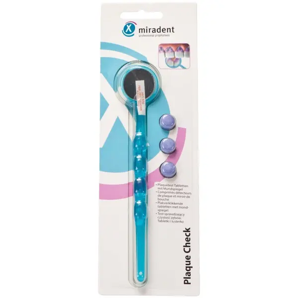 Set Oglinda Dentara si 3x Tablete Revelatoare, Gum, pentru Verificarea Cavitatii Bucale si a Placii Bacteriene