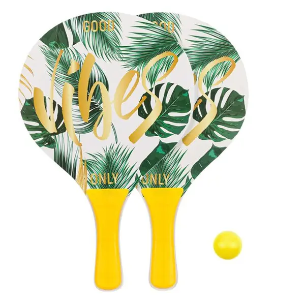 Set palete tenis pentru plaja,good vibes,lemn,38x24 cm
