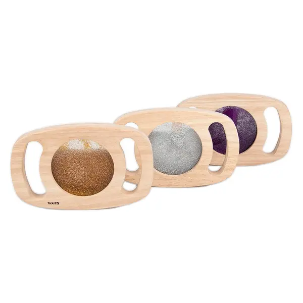 Set panouri senzoriale cu manere si sclipici, TickiT multicolor