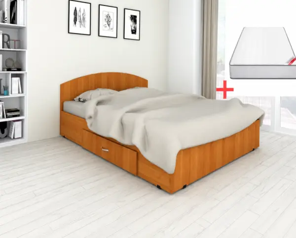 Set pat Mijloc 140 si Saltea MR Poket Cires