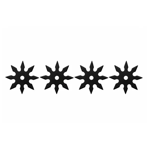 Set patru stele de aruncat DEPOX , 8 colturi, metalic, negru, 10 cm