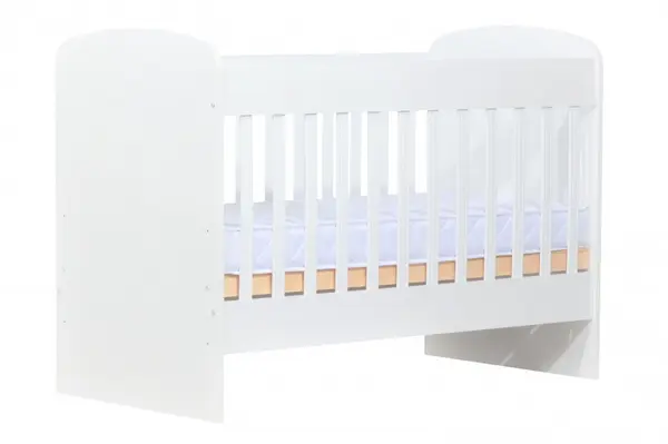 Set Patut din lemn Nichiduta Sweet Dreams Vip 120x60 cm cu laterala culisanta si detasabila,somiera reglabila pe 3 nivele de inaltime, Margini rotunjite + Saltea cocos 10 cm cu husa detasabila din microfibra