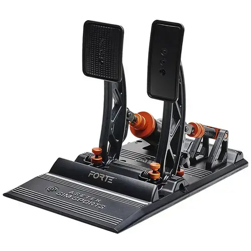 Set Pedale Asetek SimSports Forte, Acceleratie si Frana 40-010-0000003 (Negru/Portocaliu)