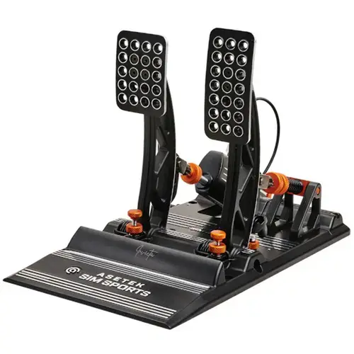 Set Pedale Asetek SimSports Invicta, Accelatie si Frana (Negru/Portocaliu)