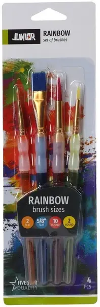 Set pensule din silicon Junior - Rainbow, 4 buc