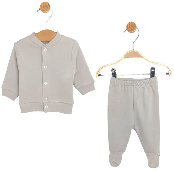 Set pentru bebeluși din 2 piese Rainy - Cardigan și colanți, cacao fierbinte, 48 cm, 0luni