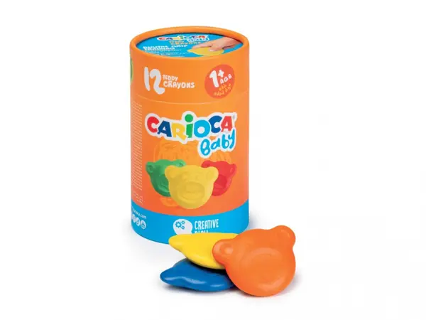 Set pentru colorat 12 figurine ursuleti Baby Teddy in tub de carton,+12 luni