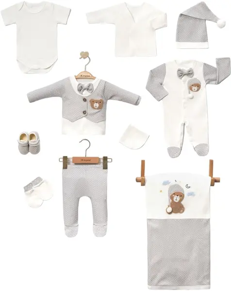 Set pentru externare Minicayzen - 10 piese, Costum gri