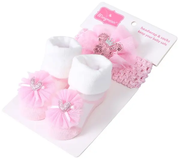 Set Pentru Fetite Ciorapi si Bentita Crown - 0-1 ani