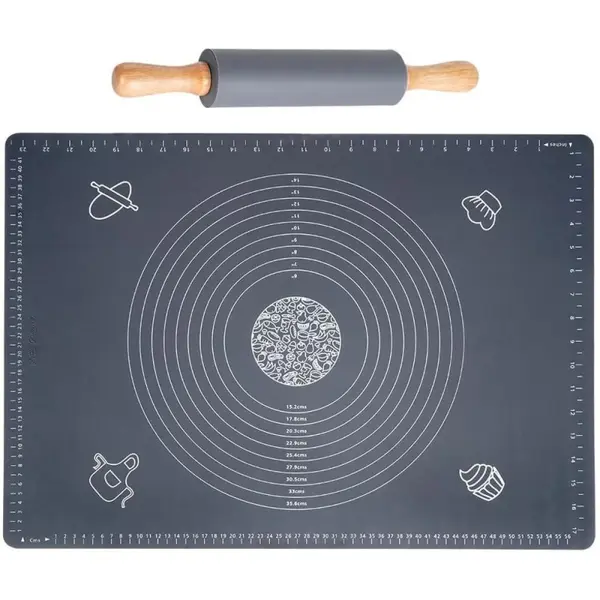 Set pentru Framantat si Modelat Aluat, din Silicon, Sucitor si Placa 64 x 45 cm