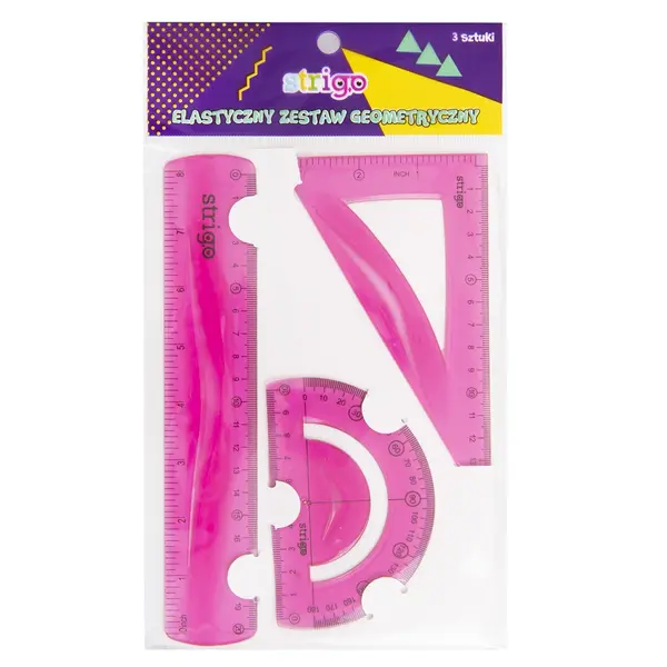Set pentru geometrie cu 3 piese, roz