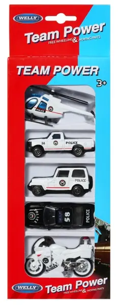 Set pentru joc Welly Team Power - Poliția, 5 piese