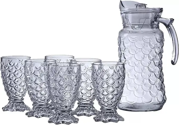 Set pentru limonada model ananas,sticla, 7 piese