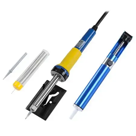 Set pentru lipire: letcon, suport varf letcon, fludor, varf de rezerva, pompa cositor