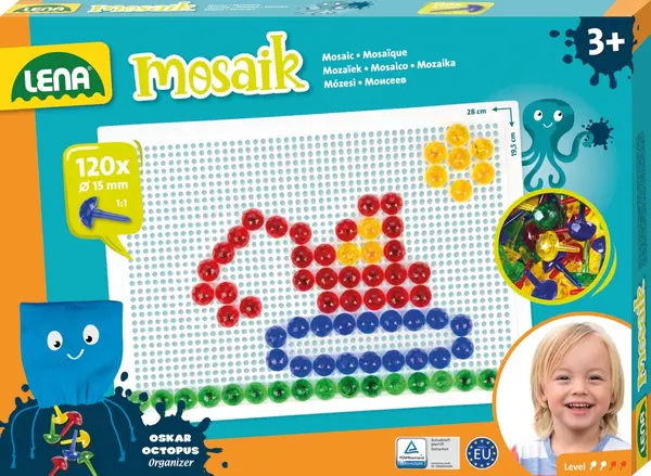 Set pentru mozaic Lena - Transparent, 120 piese, Ø15 mm