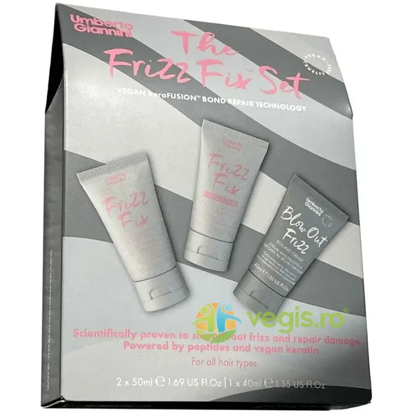 Set pentru Par cu Efect Antistatic Travel Size The Frizz Fix 50ml+50ml+40ml