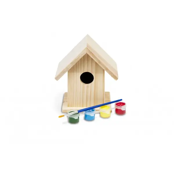 Set pentru pictat-Casuta pasarelelor din lemn, 9x9x13 cm