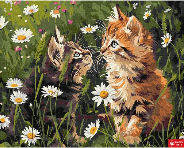 Set pentru pictură după numere Ideyka - Pisicuțe drăgălașe, 40 x 50 cm