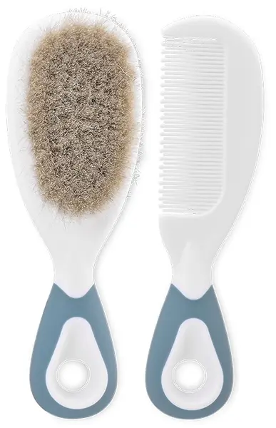 Set perie și pieptăn de par cu fir natural Lorelli - Moonlight Blue