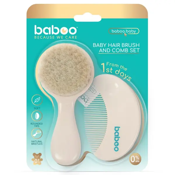 Set perie si pieptene bebe Baboo 0 luni+