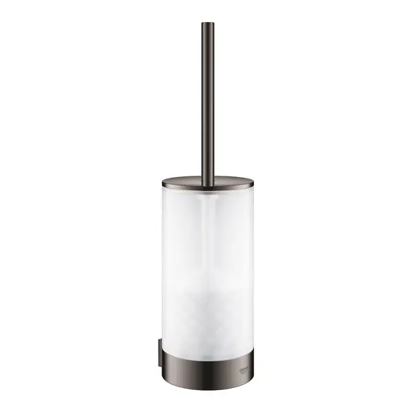 Set perie WC Grohe Selection 41076A00, montare pe perete, fixare ascunsa, sticla/metal, lucios, Hard Graphite