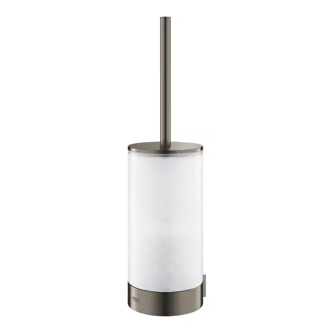 Set perie WC Grohe Selection 41076AL0, montare pe perete, fixare ascunsa, sticla/metal, mat, Hard Graphite