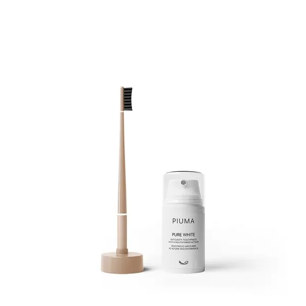 Set Periuta + Pasta de dinti 75ml Soft Nude, Piuma