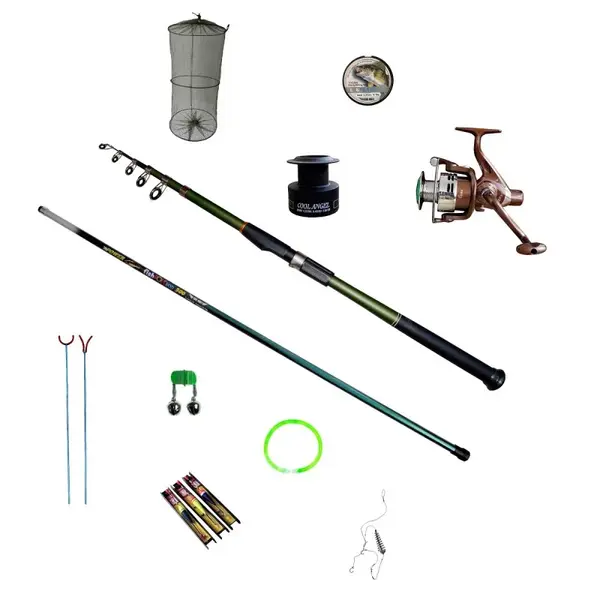 Set pescuit cu lanseta de 3 m, undita de 4 m si accesorii pescuit
