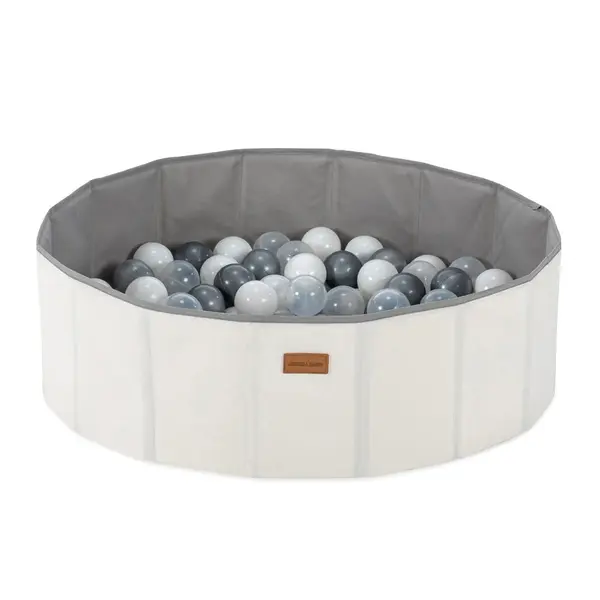 Set piscina de bile pliabila si bile Katlanir Havuz Ecru 80x80x26 cm