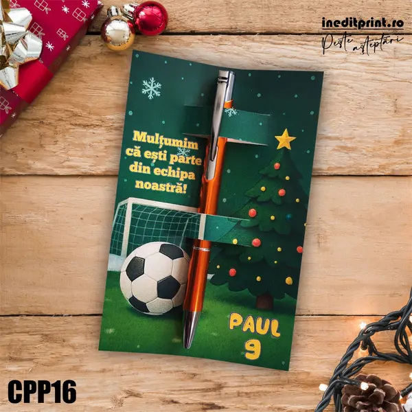 Set Pix + Cartonas personalizat Craciun Fotbal CPP16