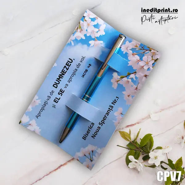 Set Pix + Cartonas personalizat Flori albe CPV7