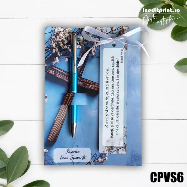 Set Pix + Cartonas + Semn de carte personalizat Cruce CPVS6