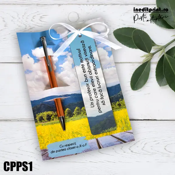Set Pix + Cartonas + Semn de carte personalizat Profesori CPPS1