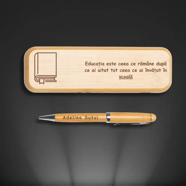 Set pix in cutie din lemn personalizata - elevi
