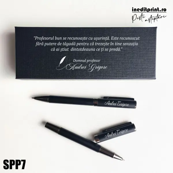 Set pixuri in cutie personalizata - profesori, Set 2 Pixuri Okonel-Negru SPP7 Set 2 Pixuri Okonel-Negru
