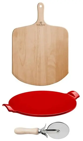 Set pizza Emile Henry - Pizza, 3 buc, roșu