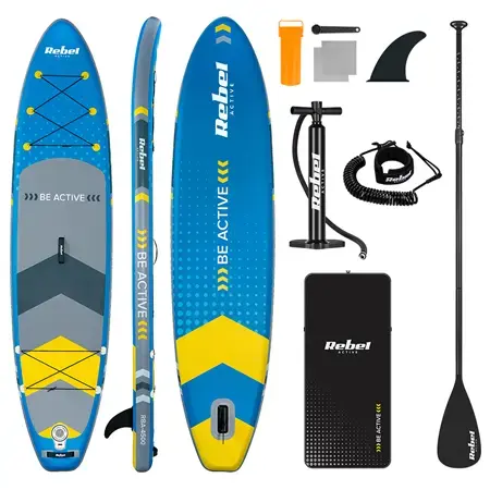 Set placa gonflabila SUP REBEL ACTIVE RBA-4500-BL, 350 x 81 x 15 cm, Albastru