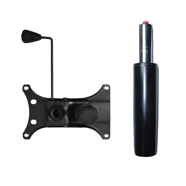 Set placuta balans metal, 26 x 15 cm si cilindru piston, gaz, pentru scaune birou, negru, 35 cm