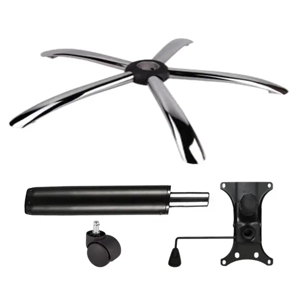 Set placuta balans metalica 20 cm x 15 cm, baza 60 cm, rola universala O11 mm si cilindru piston, gaz, pentru scaune birou, negru, 35 cm