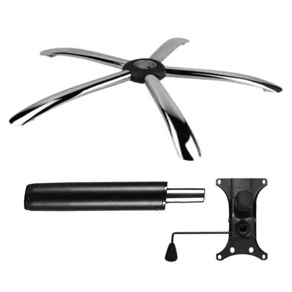 Set placuta balans metalica 20 cm x 15 cm, baza 60 cm si cilindru piston, gaz, pentru scaune birou, negru, 35 cm