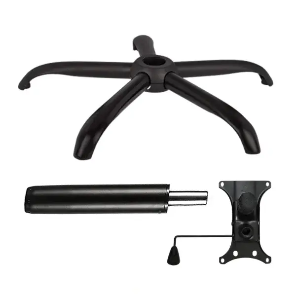 Set placuta balans metalica 20 cm x 15 cm, baza 64 cm si cilindru piston, gaz, pentru scaune birou, negru, 35 cm