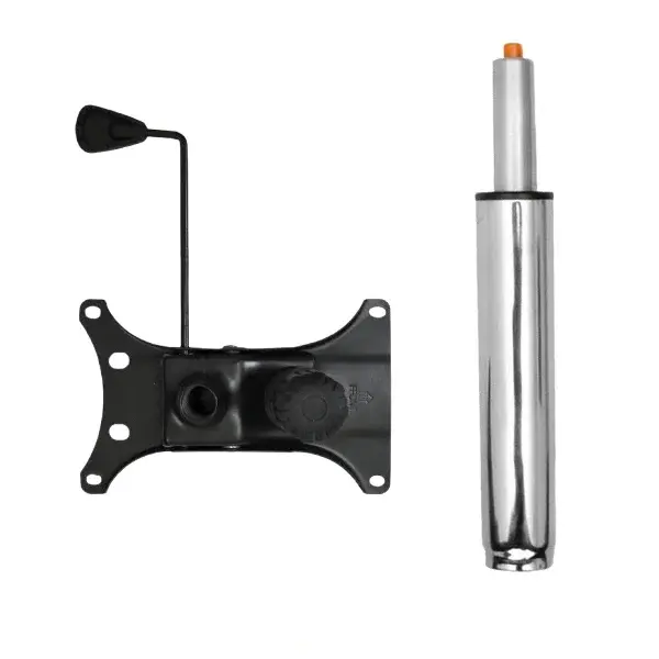 Set placuta balans metalica, 22 cm x 15 cm si cilindru piston, gaz, pentru scaune birou, argintiu, 35 cm