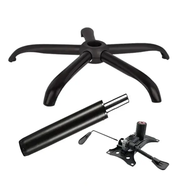 Set placuta balans metalica 25 x 15 cm, baza 64 cm si cilindru piston, gaz, pentru scaune birou, negru, 35 cm