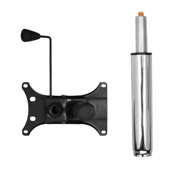Set placuta balans metalica, 26 cm x 15 cm si cilindru piston, gaz, pentru scaune birou, argintiu, 35 cm